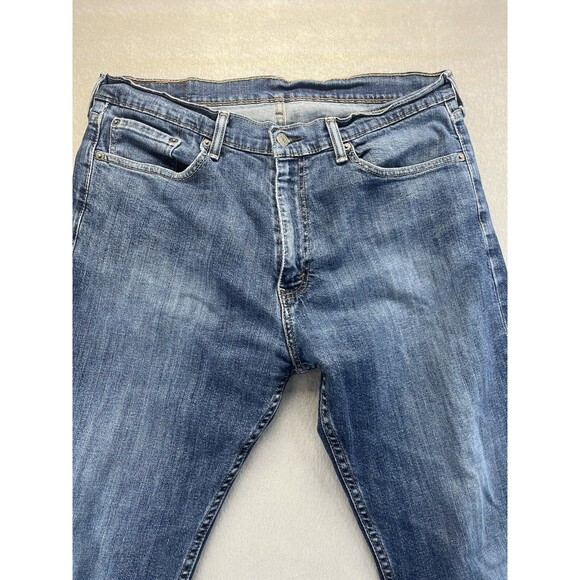 Levis 505 Men 36x30 Regular Blue Jeans Medium Wash Denim Cotton Stretch - Picture 7 of 11